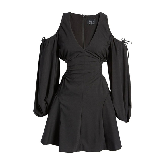 Revolve BARDOT NWT Apollo Fit & Flare Cutout Mini Dress Black Size Small - Picture 5 of 10